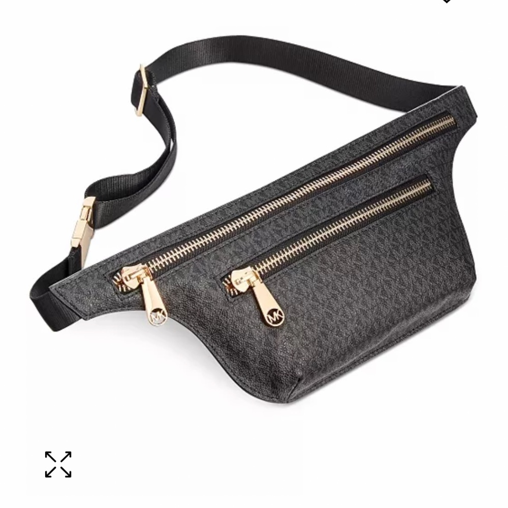 MICHAEL Michael Kors Logo Double-Zip Fanny Pack - Black - NEW